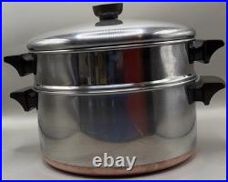 Revere Ware 1801 Copper 4 1/2 Qt Dutch Oven Steamer Lid Clinton ILL 82 RARE