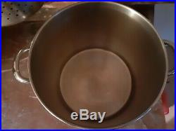 Revere Ware 1801 Stainless Steel & Copper Clad 12 Qt. Stock Pot & Pasta Strainer