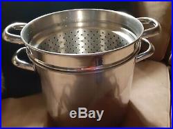 Revere Ware 1801 Stainless Steel & Copper Clad 12 Qt. Stock Pot & Pasta Strainer