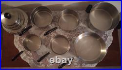 Revere Ware 1801 Stainless Steel Tri-Ply Pots 10 Pc Set 1qt, 1.5qt, 2qt, 4.5qt, 10in
