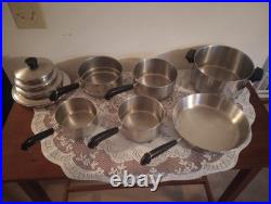 Revere Ware 1801 Stainless Steel Tri-Ply Pots 10 Pc Set 1qt, 1.5qt, 2qt, 4.5qt, 10in