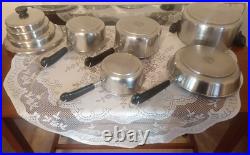 Revere Ware 1801 Stainless Steel Tri-Ply Pots 9 Pc Set 1qt, 1.5qt, 2qt, 4.5qt, 9in