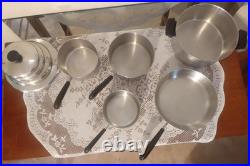 Revere Ware 1801 Stainless Steel Tri-Ply Pots 9 Pc Set 1qt, 1.5qt, 2qt, 4.5qt, 9in