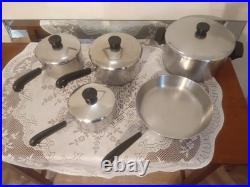 Revere Ware 1801 Stainless Steel Tri-Ply Pots 9 Pc Set 1qt, 1.5qt, 2qt, 4.5qt, 9in