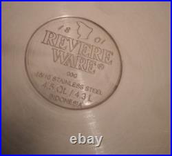 Revere Ware 1801 Stainless Steel Tri-Ply Pots 9 Pc Set 1qt, 1.5qt, 2qt, 4.5qt, 9in