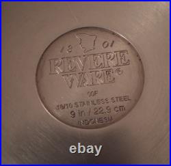 Revere Ware 1801 Stainless Steel Tri-Ply Pots 9 Pc Set 1qt, 1.5qt, 2qt, 4.5qt, 9in