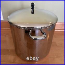 Revere Ware 20 Quart Stock Pot and Lid Copper Bottom Stainless Please Read