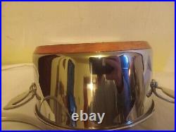 Revere Ware 8 Qt. Stock Pot Stainless Steel Handle Copper Bottom + 3qt, Steamer