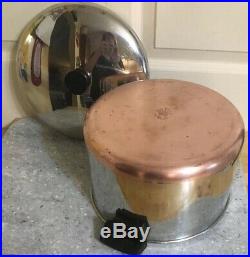 Revere Ware Copper Bottom 8 Qt Stock Pot Withsteamer Insert Pot Stainless Steel