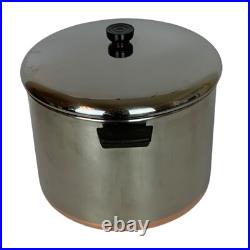 Revere Ware Copper Clad Stainless Steel 16 Qt Stock Pot With Lid 1982 USA Made Revere Ware Copper Clad Stainless Steel 16 Qt Stock Pot With Lid 1982 USA Made