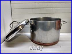 Revere Ware Patio 5000 8Qt Dutch Oven Copper Clad Stainless Stockpot Fry Pan Lid