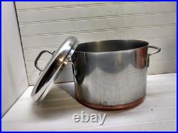 Revere Ware Patio 5000 8Qt Dutch Oven Copper Clad Stainless Stockpot Fry Pan Lid
