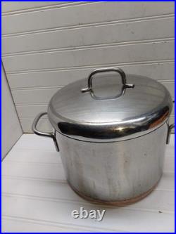 Revere Ware Patio 5000 8Qt Dutch Oven Copper Clad Stainless Stockpot Fry Pan Lid