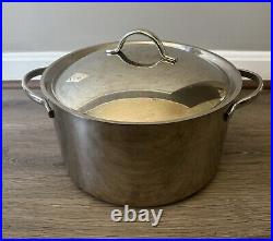 Revere Ware Pro Line Stainless 8 QT Stock Pot Dutch Oven WithLid 6768 Copper Core