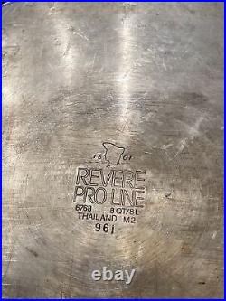 Revere Ware Pro Line Stainless 8 Qt Stockpot Dutch Oven Roaster Lid
