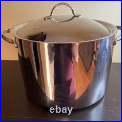 Revere Ware Proline 10 Qt Stockpot Copper Core Stainless Dutch Oven Fry Pan Lid