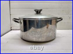 Revere Ware Proline 4 Qt Stockpot Copper Core Stainless Dutch Oven Fry Pan & Lid