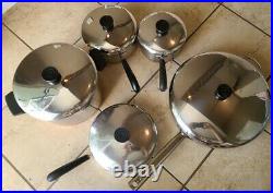 Revere Ware Stainless & Copper Bottom Cookware 10 Piece Set