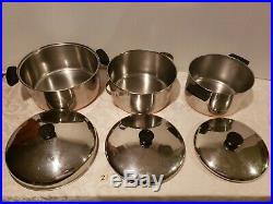 Revere Ware Stainless Copper Bottom Cookware Stock Pot Set, 3, 4, 5 Qt -hi Dome