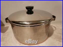 Revere Ware Stainless Copper Bottom Cookware Stock Pot Set, 3, 4, 5 Qt -hi Dome
