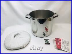 Revere Ware Stainless Steel 12 Qt Disc Bottom Stock Pot with Lid Clinton IL