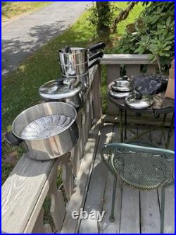 Revere Ware Tri Ply Disc Bottom Lot with LIDS 1, 2, 4.5 Qt Sauce Pots & StockPots