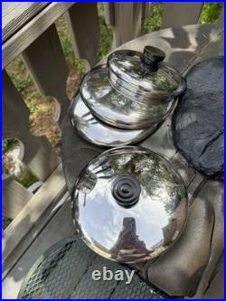Revere Ware Tri Ply Disc Bottom Lot with LIDS 1, 2, 4.5 Qt Sauce Pots & StockPots