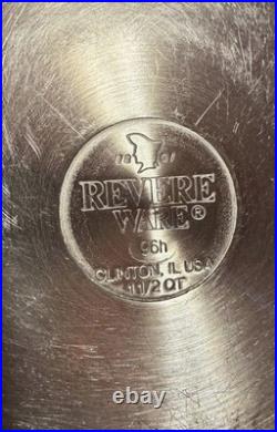Revere Ware Tri Ply Disc Bottom Lot with LIDS 1, 2, 4.5 Qt Sauce Pots & StockPots