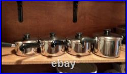 Revere Ware Tri Ply Disc Bottom Lot with LIDS 1, 2, 4.5 Qt Sauce Pots & StockPots