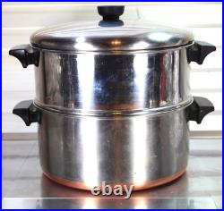 Revere Ware USA 6 QT Steamer Insert Dutch Pot Oven Copper Bottom Pan Clean