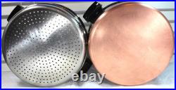 Revere Ware USA 6 QT Steamer Insert Dutch Pot Oven Copper Bottom Pan Clean