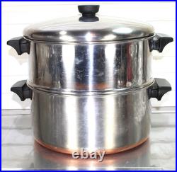 Revere Ware USA 6 QT Steamer Insert Dutch Pot Oven Copper Bottom Pan Clean