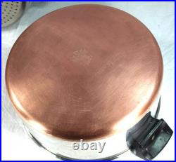 Revere Ware USA 6 QT Steamer Insert Dutch Pot Oven Copper Bottom Pan Clean