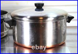 Revere Ware USA 6 QT Steamer Insert Dutch Pot Oven Copper Bottom Pan Clean
