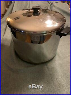 Revere Ware stainless steel 16 QT stock pot with Lid copper bottom