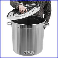 Round Stock Pot Stainless Steel Silver Cooking Steaming Fryer with Draining Bucket Round Stock Pot Stainless Steel Silver Cooking Steaming Fryer with Draining Bucket
