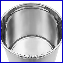Round Stock Pot Stainless Steel Silver Cooking Steaming Fryer with Draining Bucket Round Stock Pot Stainless Steel Silver Cooking Steaming Fryer with Draining Bucket