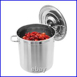 Round Stock Pot Stainless Steel Silver Cooking Steaming Fryer with Draining Bucket