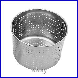 Round Stock Pot Stainless Steel Silver Cooking Steaming Fryer with Draining Bucket Round Stock Pot Stainless Steel Silver Cooking Steaming Fryer with Draining Bucket