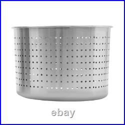 Round Stock Pot Stainless Steel Silver Cooking Steaming Fryer with Draining Bucket