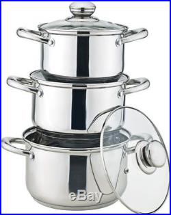 Royal Cuisine 3 Piece Stainless Steel Stock Pot Set pan set 18, 20, 22cm
