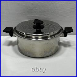 Royal Prestige 5 Qt Stock Pot W / LID 7 Ply Titanium Silver Alloy (missing Vent)