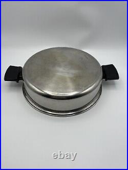 Royal Prestige 6Qt Stock Pot 7-Ply SS Titanium Silver Alloy Copper Dome Lid USA