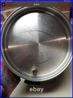 Royal Prestige 6 QT Stock Pot & Lid 7 Ply Stainless Steel Titanium Silver Copper