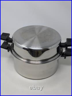Royal Prestige 7 Ply SS Titanium Silver Alloy Copper 5Qt Stock Pot W Deep Lid