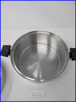 Royal Prestige 7 Ply SS Titanium Silver Alloy Copper 5Qt Stock Pot W Deep Lid