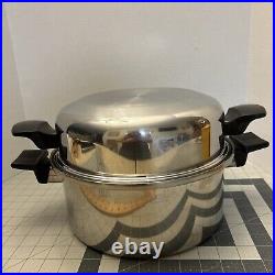 Royal Prestige 7 Ply S S Titanium Silver Alloy Copper 6 Qt Stock Pot With Lid