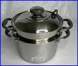 Royal Prestige T304 Surgical Stainless 4qt Stockpot Steamer Strainer + Lid Italy