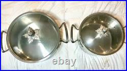 Ruffoni Opus Prima 6Qt(24cm) AND 4Qt Hammered Stainless Stockpots-Pair