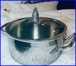 Ruffoni Opus Prima 6Qt(24cm) AND 4Qt Hammered Stainless Stockpots-Pair